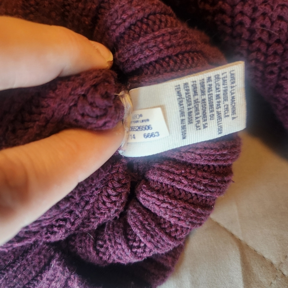 American Eagle Ribbed Knit Sweater Maroon Long Sleeve Pullover Womens Size XL - Picture 6 of 6